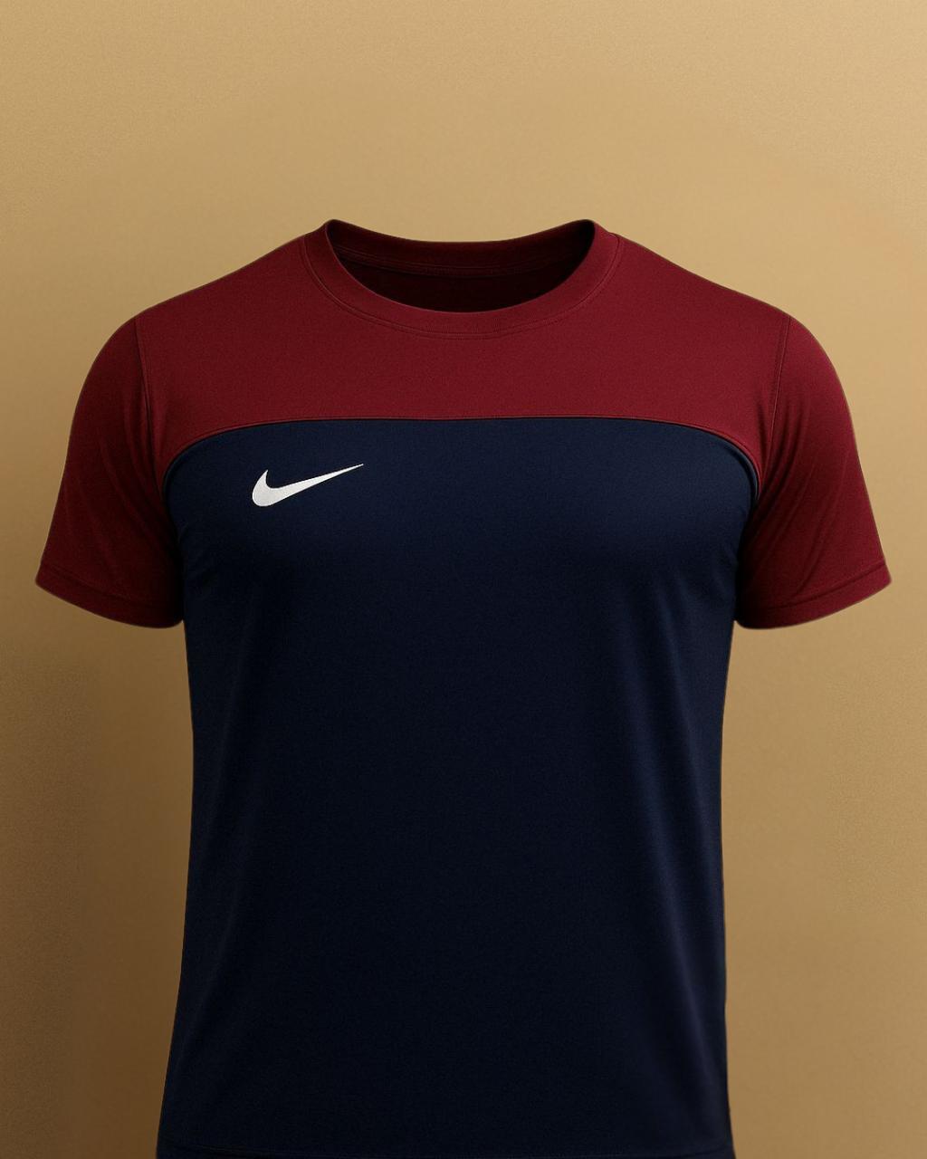 N-I-K-E TwinSet Blue & Burgundy Dri-Fit T-Shirt