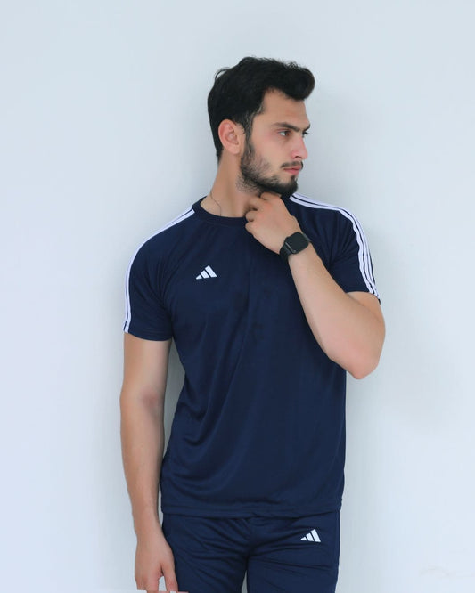 ADI HIGH-PERFORMANCE Navy Blue Dri-Fit Sports T-Shirt