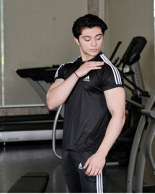 ADI HIGH-PERFORMANCE Black Dri-Fit Sports T-Shirt
