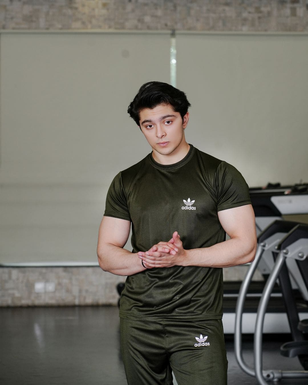 ADI OLIVE Green Dri-Fit Sports T-Shirt