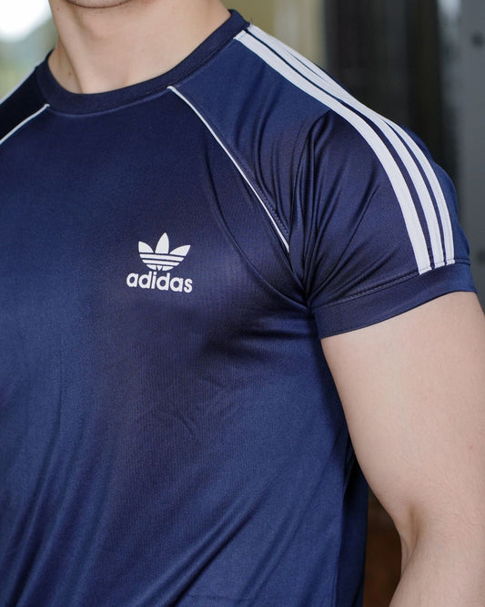 ADI Elegant Navy Blue Tri-Line Dri-Fit Tracksuit