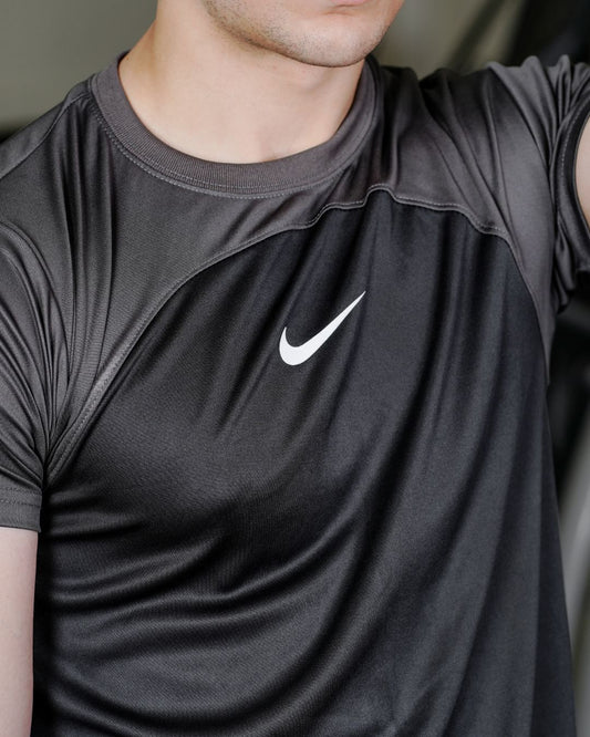 N-I-K-E Top-Notch Black & Charcol Tracksuit