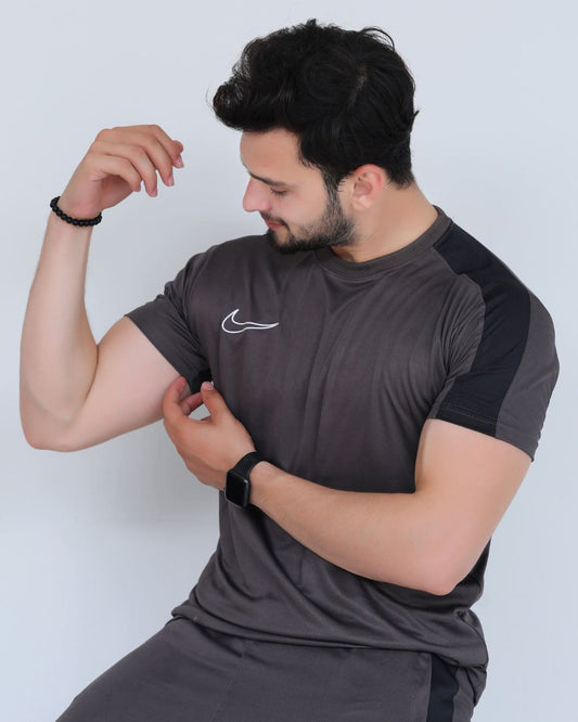 N-I-K-E Dri-Fit Charcoal & Black Tracksuit