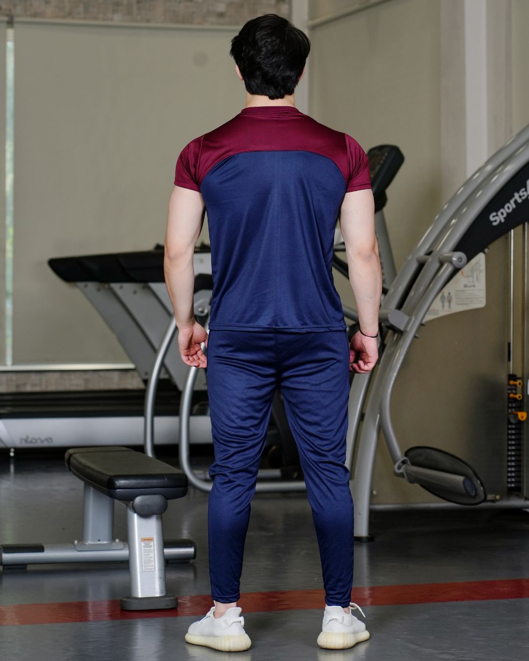 N-I-K-E TwinSet Blue & Burgundy Dri-Fit Trouser